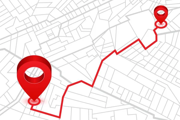 Épinglette Montrant Emplacement Sur Carte Navigateur Gps Illustration Vectorielle — Image vectorielle