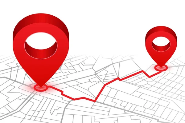 Épinglette Montrant Emplacement Sur Carte Navigateur Gps Illustration Vectorielle — Image vectorielle