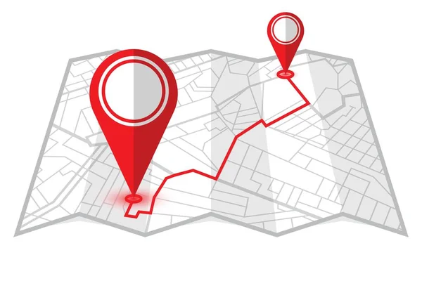 Pin Showing Location Gps Navigator Map Vector Illustration — Stock Vector