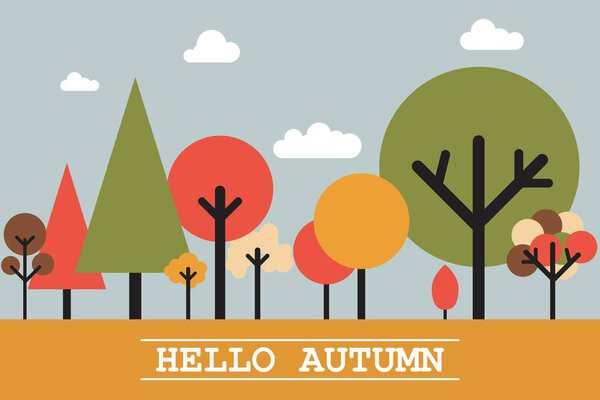 Hello autumn background vector illustration