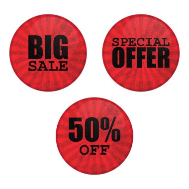 İndirim düğmesi iğne vektör çizimi beyaz arkaplanda izole