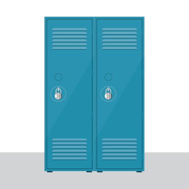 Metal school locker vector illustration isolated on white background vector Metal school locker vector illustration isolated on white background vector