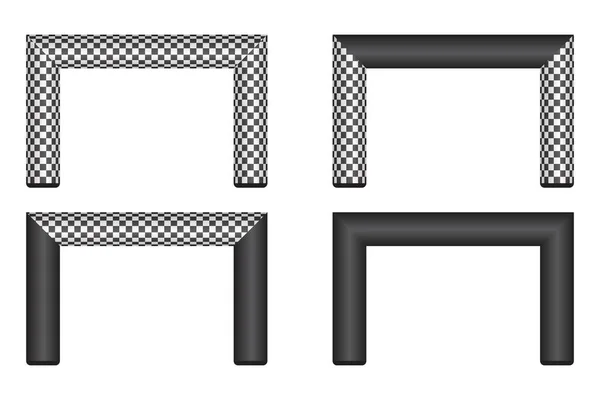 Illustration Vectorielle Ligne Arrivée Gonflable Isolée Sur Fond Blanc — Image vectorielle