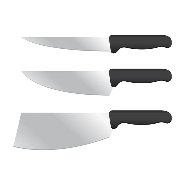 Couteaux Cuisine Illustration Vectorielle Isolé Sur Fond Blanc — Image vectorielle