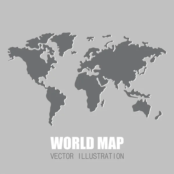 Illustration Vectorielle Carte Monde Isolée — Image vectorielle