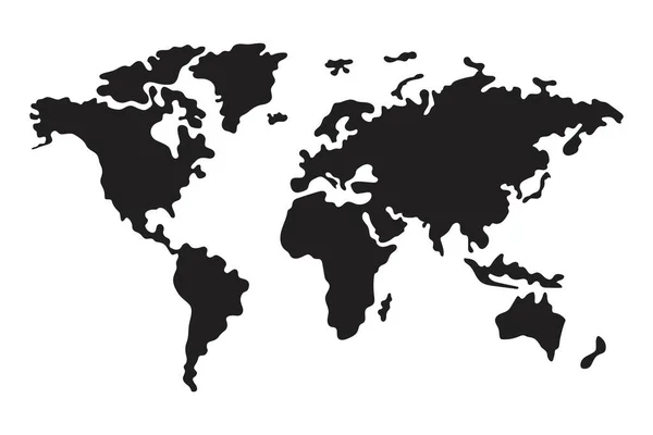Παγκόσμια Διανυσματική Απεικόνιση Χάρτη Απομονωμένη — Διανυσματικό Αρχείο