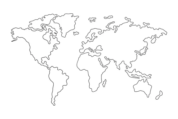 Mapa Mundial Ilustração Vetorial Isolado — Vetor de Stock