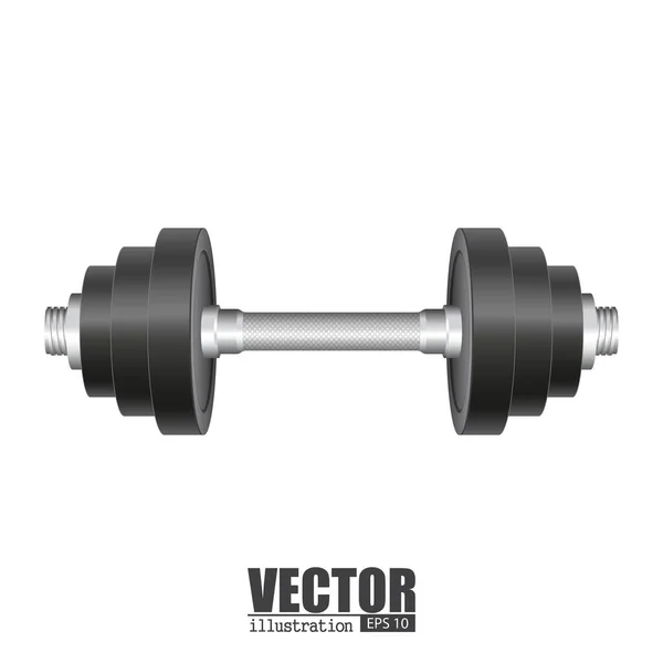 Metal Dumbbell Vetor Ilustração Isolado Fundo Branco —  Vetores de Stock