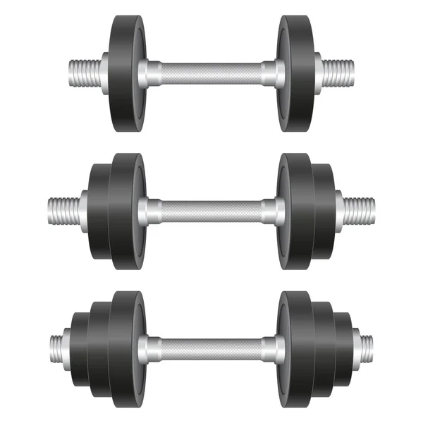 Metal Dumbbell Vetor Ilustração Isolado Fundo Branco — Vetor de Stock