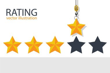 Kanca vinç derecelendirme yıldızı. Vektör illüstrasyonu.