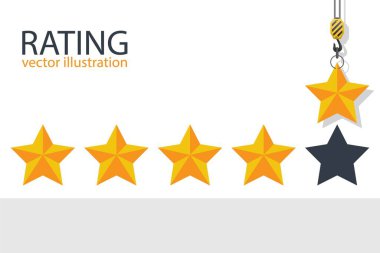 Kanca vinç derecelendirme yıldızı. Vektör illüstrasyonu.