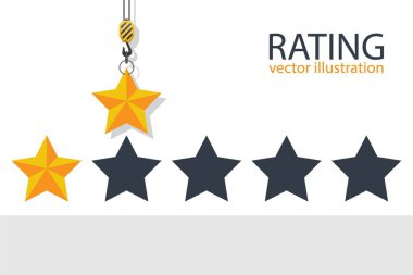 Kanca vinç derecelendirme yıldızı. Vektör illüstrasyonu.