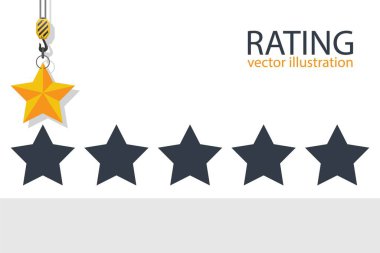 Kanca vinç derecelendirme yıldızı. Vektör illüstrasyonu.