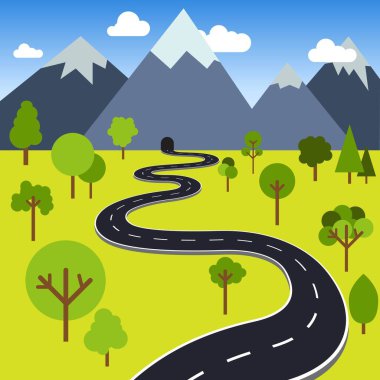 Dağ tüneli vektör çizimine giden yol
