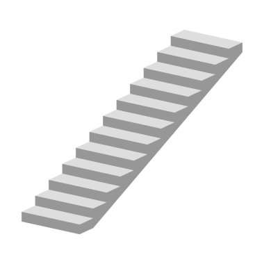 Beyaz arkaplanda izole edilmiş merdiven vektör çizimi