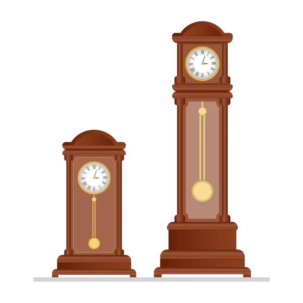 Vieille Horloge Rétro Avec Illustration Vectorielle Pendule — Image vectorielle