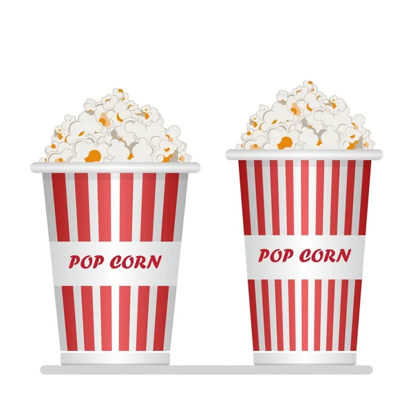 Popcorn Eimer Vektor Illustration Isoliert Auf Weißem Hintergrund — Stockvektor