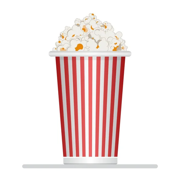 Popcorn Secchio Vettoriale Illustrazione Isolato Sfondo Bianco — Vettoriale Stock