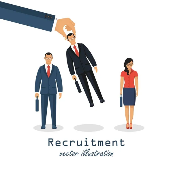 Chosing Person Hiring Vacant Concept Human Recruitment Select People Resource — Stock Vector