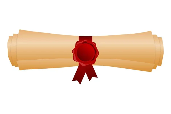 Eğitilmiş diploma vektör çizimi beyaz arkaplanda izole edildi