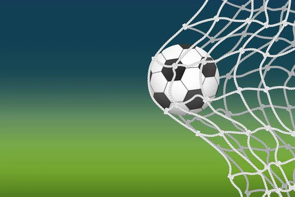Bola Futebol Entra Gol Momento Meta Camada Campeonato Futebol — Vetor de Stock