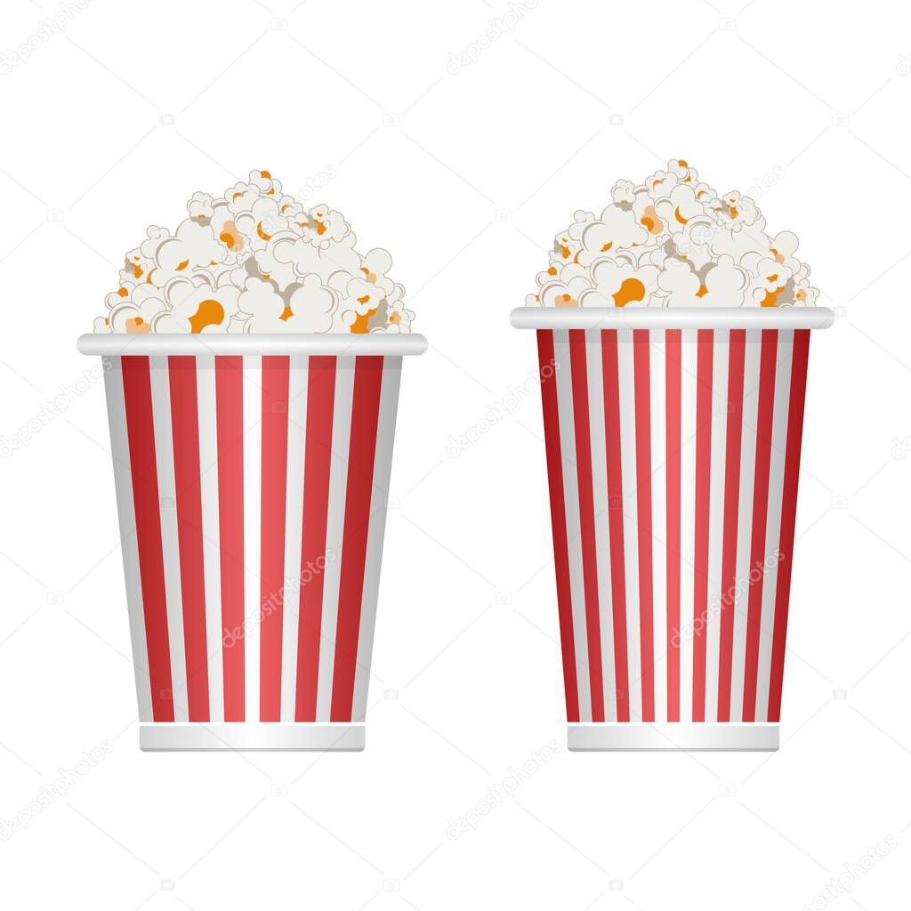 Popcorn bucket vector illustration isolated on white background