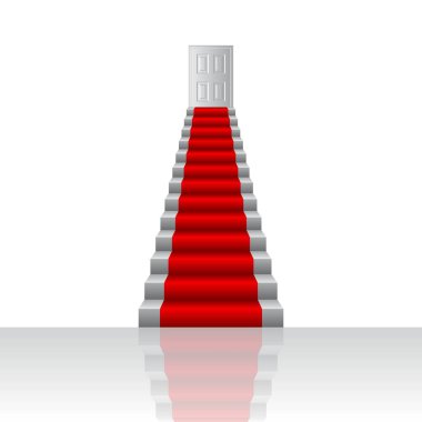 Stairs to door vector illustration. Growth concept. Goal to be won. vector Stairs to door vector illustration. Growth concept. Goal to be won. vector