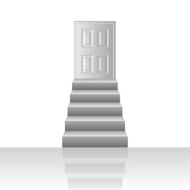 Stairs to door vector illustration. Growth concept. Goal to be won. vector Stairs to door vector illustration. Growth concept. Goal to be won. vector