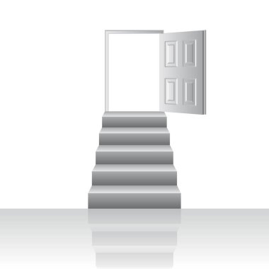 Stairs to door vector illustration. Growth concept. Goal to be won. vector Stairs to door vector illustration. Growth concept. Goal to be won. vector