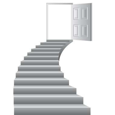 Stairs to door vector illustration. Growth concept. Goal to be won. vector Stairs to door vector illustration. Growth concept. Goal to be won. vector