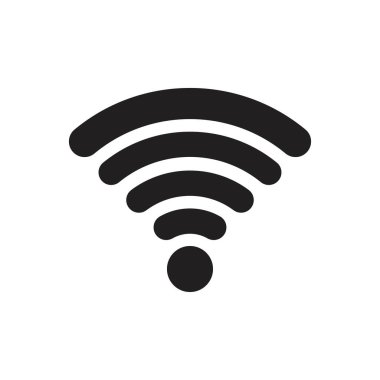 Kablosuz simge vektör çizimi beyaz arkaplanda izole edildi