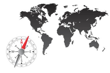 Dünya haritası çizimi izole edildi.