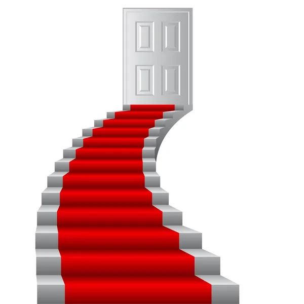 Stairs Door Vector Illustration Growth Concept Goal Won — Stock Vector