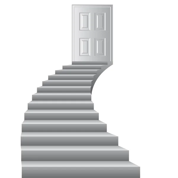 Лестница Векторной Иллюстрации Дверей Концепция Роста Гол Который Выиграть — стоковый вектор