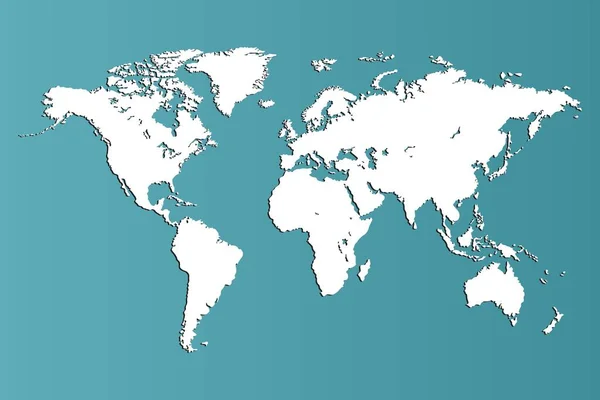 Dünya Haritası Vektörü Izole Dünya Politik Haritası Düz Toprak Vektör — Stok Vektör