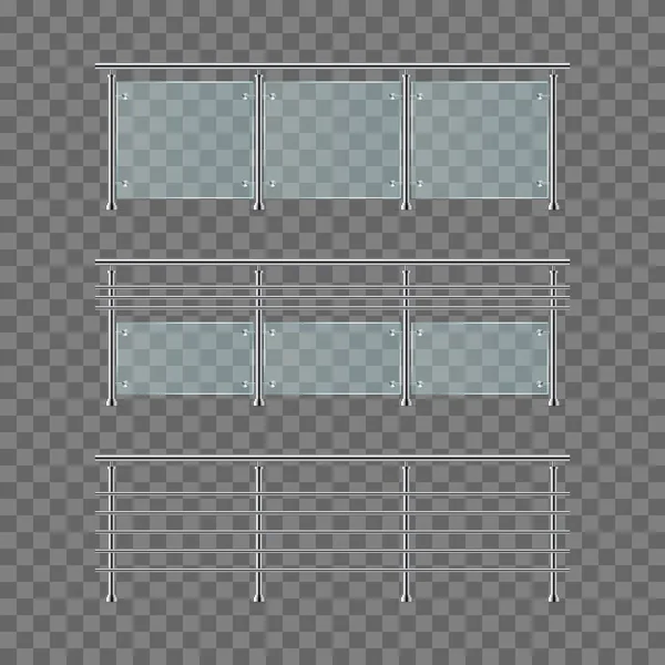 Illustration Vectorielle Moderne Garde Corps Verre Isolé — Image vectorielle