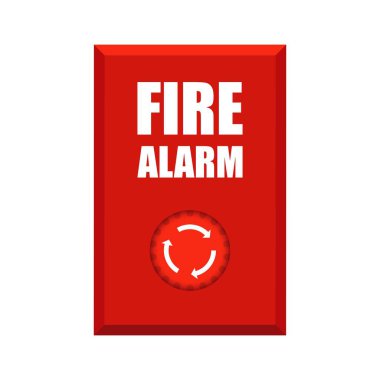 Yangın alarmı temsili beyaz arkaplanda izole edildi