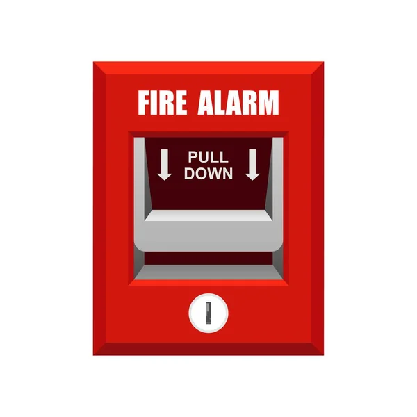 Brandalarm Vector Illustratie Geïsoleerd Witte Achtergrond — Stockvector