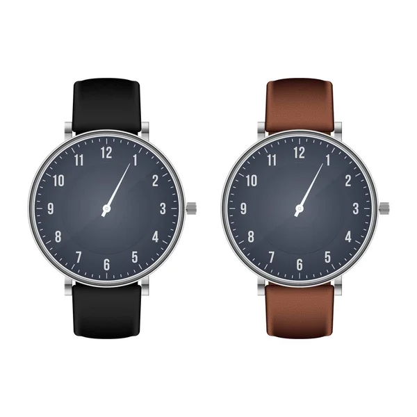 現実的な手の時計ベクトルのイラストは白の背景に隔離 — ストックベクタ