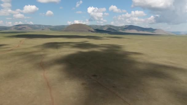 Luchtdrone Schot Eindeloos Uitgestorven Vulkaan Mongolië — Stockvideo