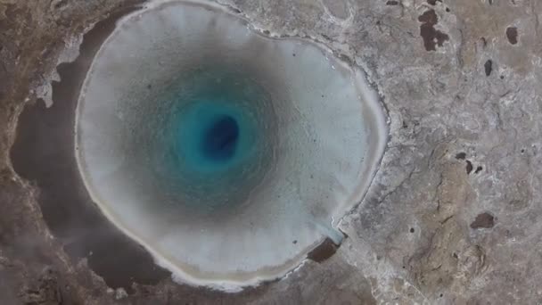 Drone Aerea Colpo Del Grande Geysir Geyser Nel Sud Ovest — Video Stock