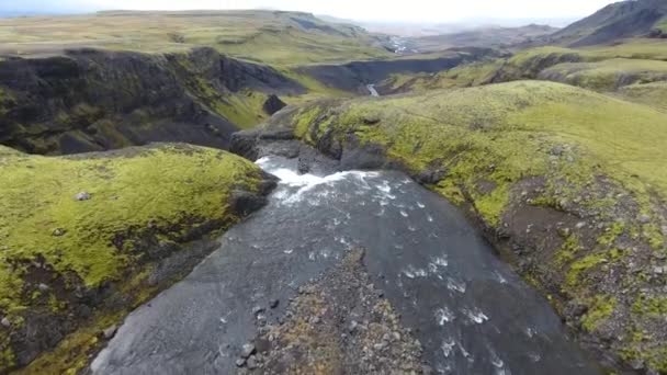 Aerial Drone Shot Waterfall Hifoss 122 Meters High Horizon Vertical — 비디오