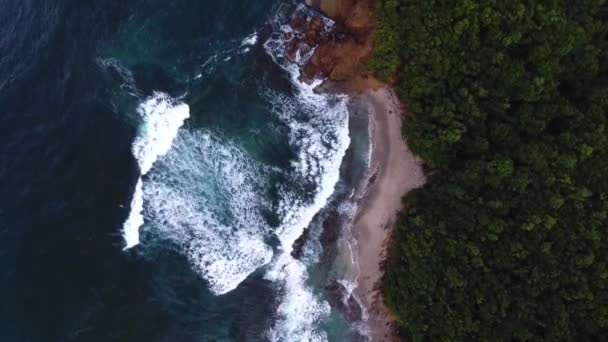 Drohne Über Küstenwellen Martinique Abgeschossen — Stockvideo