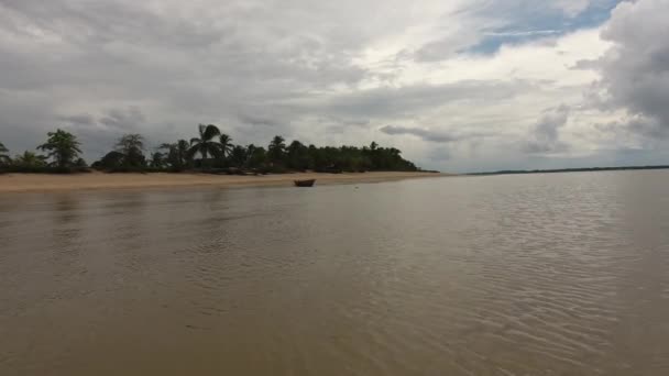 Überseeflug Richtung Eines Kanus Strand Des Awala Yalimapo Dorfes Guiana — Stockvideo