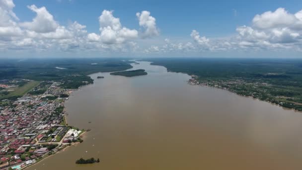 Vista Aérea Santa Laurent Maroni Guiana Surinam Ciudad Colonial Francesa — Vídeo de stock