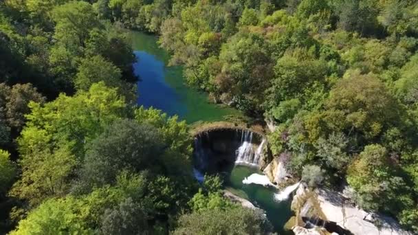 Fransa Nın Güneyindeki Şelale Azizi Laurent Minier Insansız Hava Aracı — Stok video