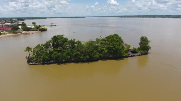 Incredibile Naufragio Coperto Vegetazione Mana Fiume Santo Laurent Maroni — Video Stock