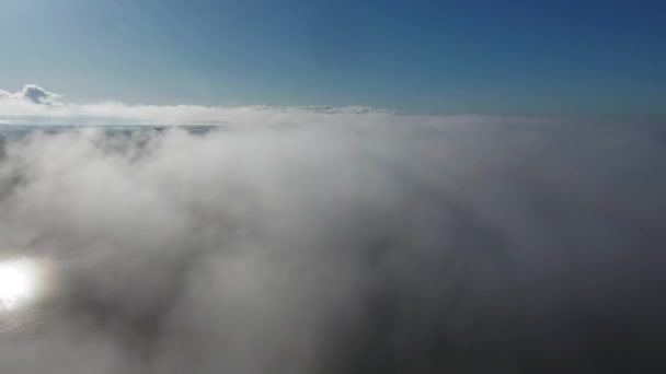 Drone Vlucht Boven Wolken Camargue Dag Tijd — Stockvideo
