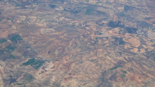 Droog Landschap Met Velden Vanuit Lucht Marokko — Stockvideo