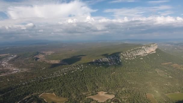 Garrigue Arid Landscape Mountains South France Drone Aerial View Sunny — 비디오